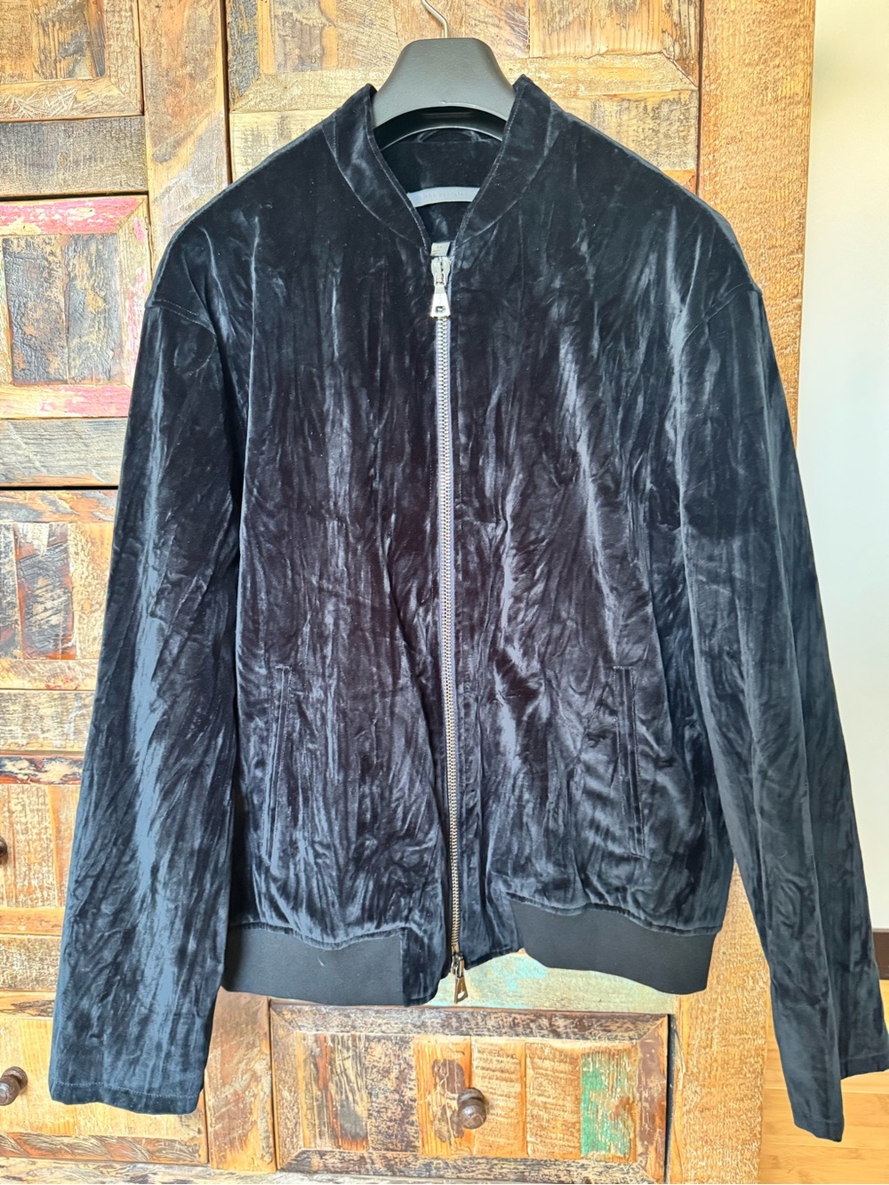 John Varvatos Black Velvet Bomber Jacket
